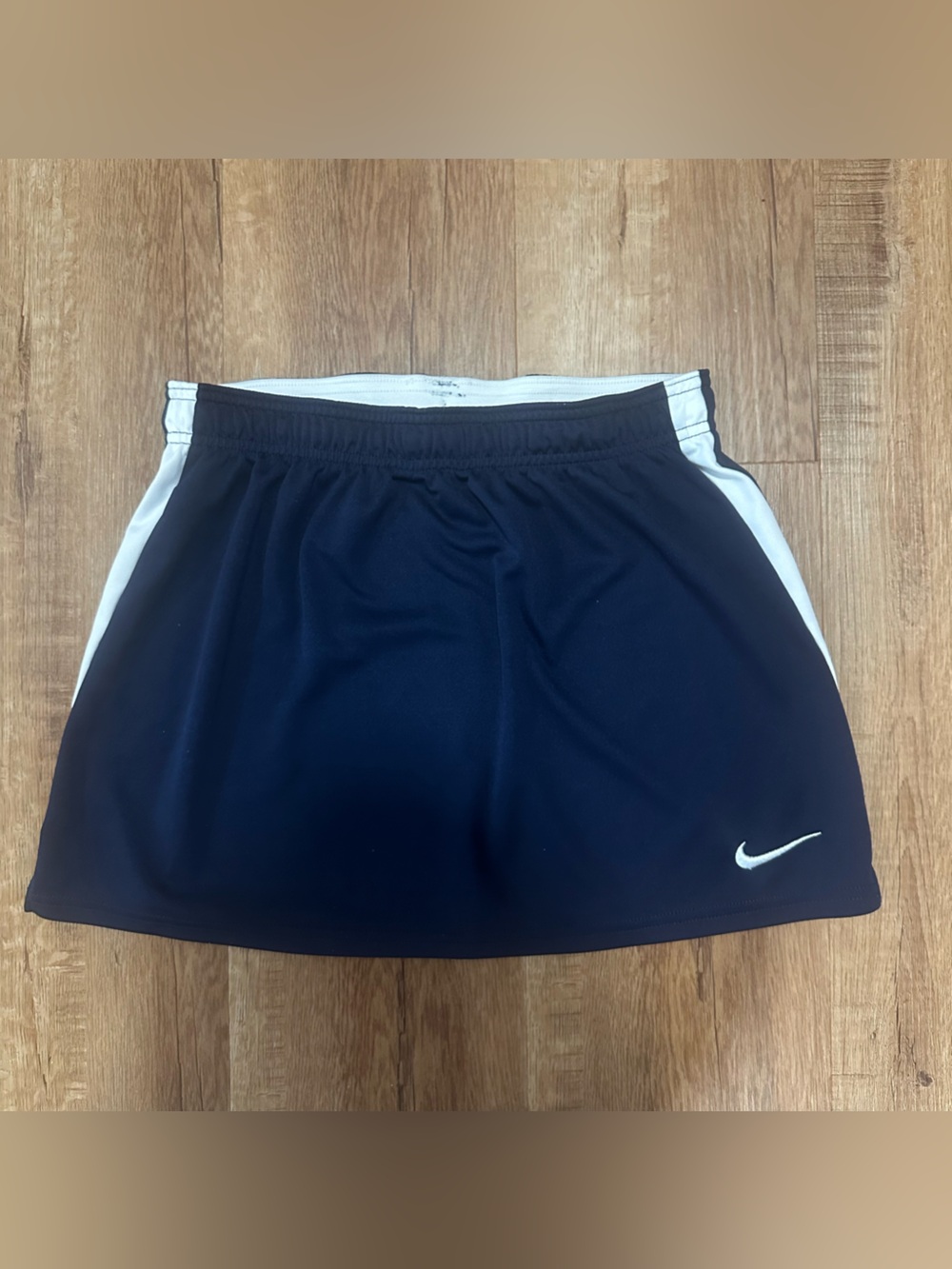 Nike Women's Navy Blue and White Athletic Skort
